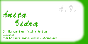 anita vidra business card